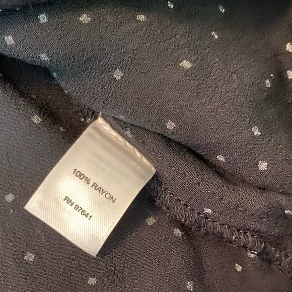 j jill black button down long sleeve blouse white speckles shirt - Picture 6 of 11